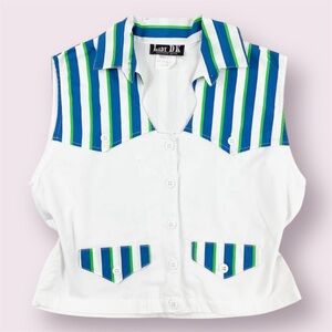White and Blue Striped Kids Shirt